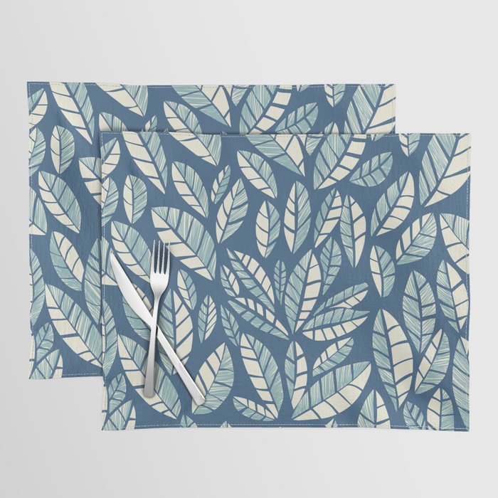 Wildlife Safari Laeves blue Placemat Gallery Image 1