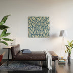 Wildlife Safari Laeves blue Wood Wall Art Gallery Image 2