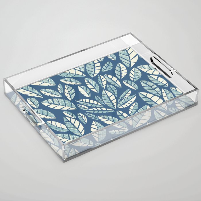 Wildlife Safari Laeves blue Acrylic Tray Gallery Image 1