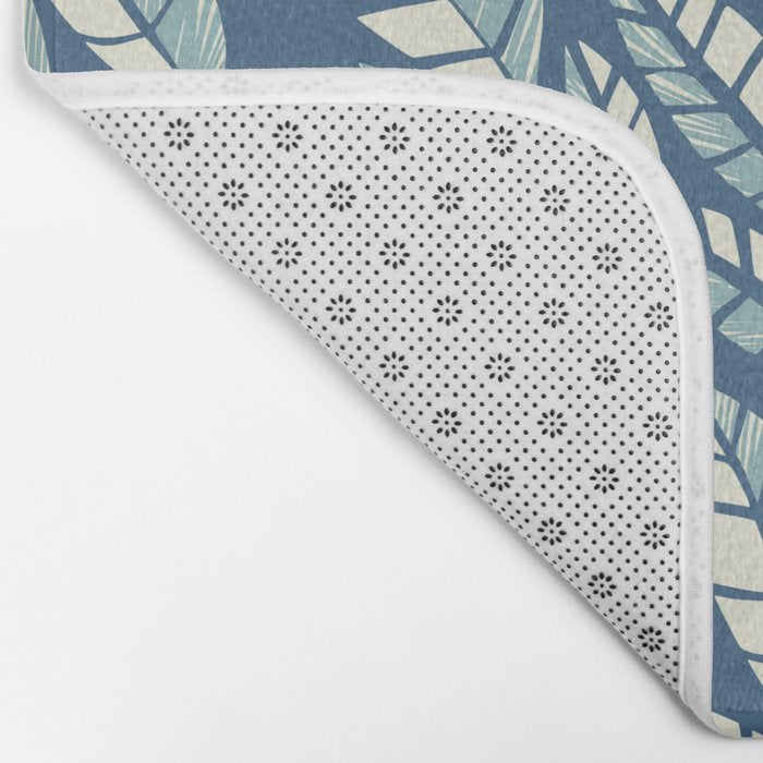 Wildlife Safari Laeves blue Bath Mat Gallery Image 2