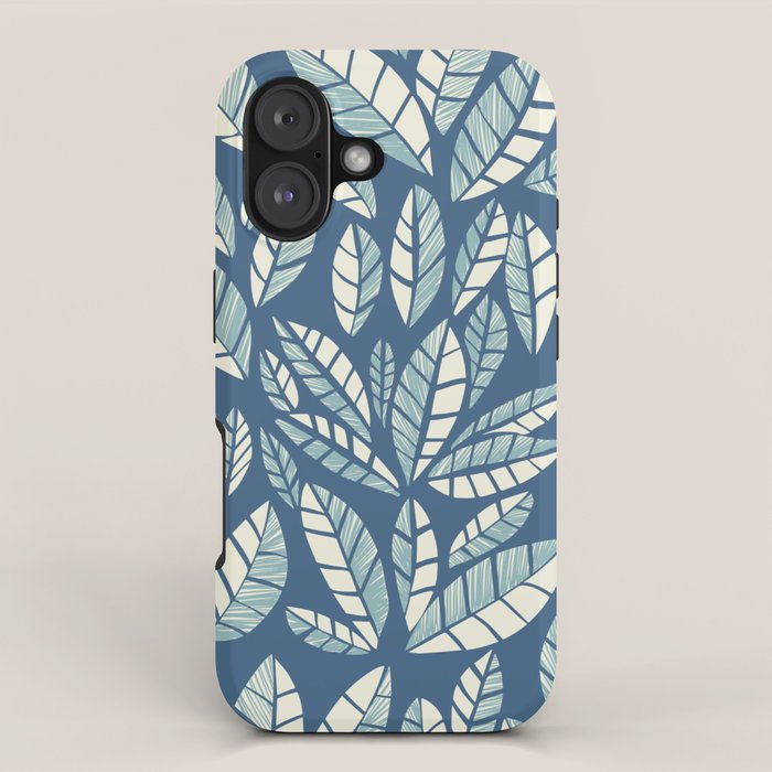 Wildlife Safari Laeves blue iPhone Case Gallery Image 1