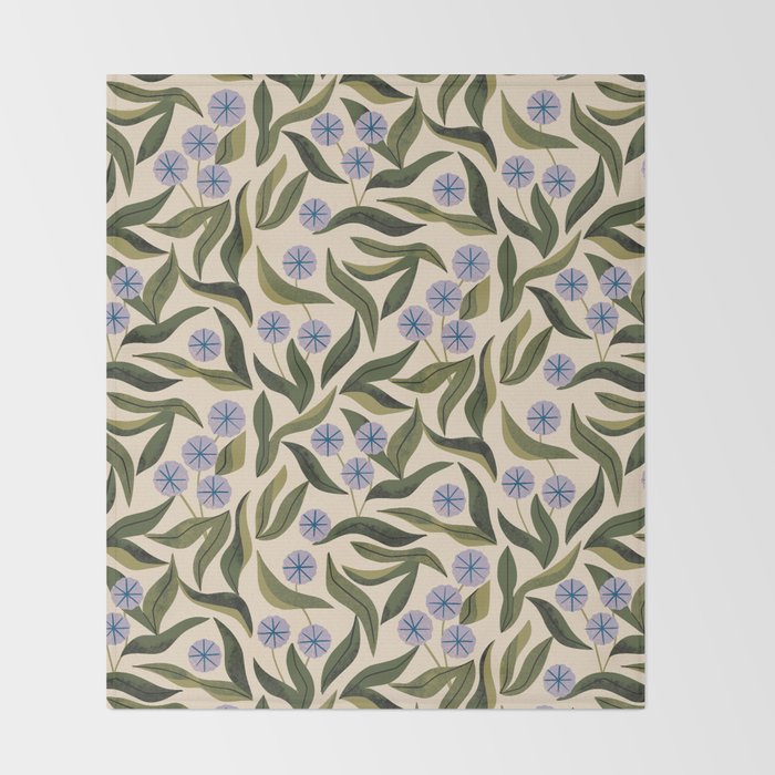Periwinkle Plant Throw Blanket Gallery Image 2