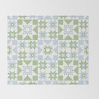 Quilt Shapes - Green and Blue Throw Blanket Gallery Image 2