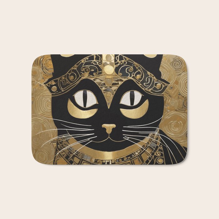 Klimt Cat in Egyptian Costume Bath Mat Gallery Image 1