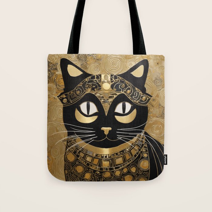 Klimt Cat in Egyptian Costume Tote Bag Gallery Image 1