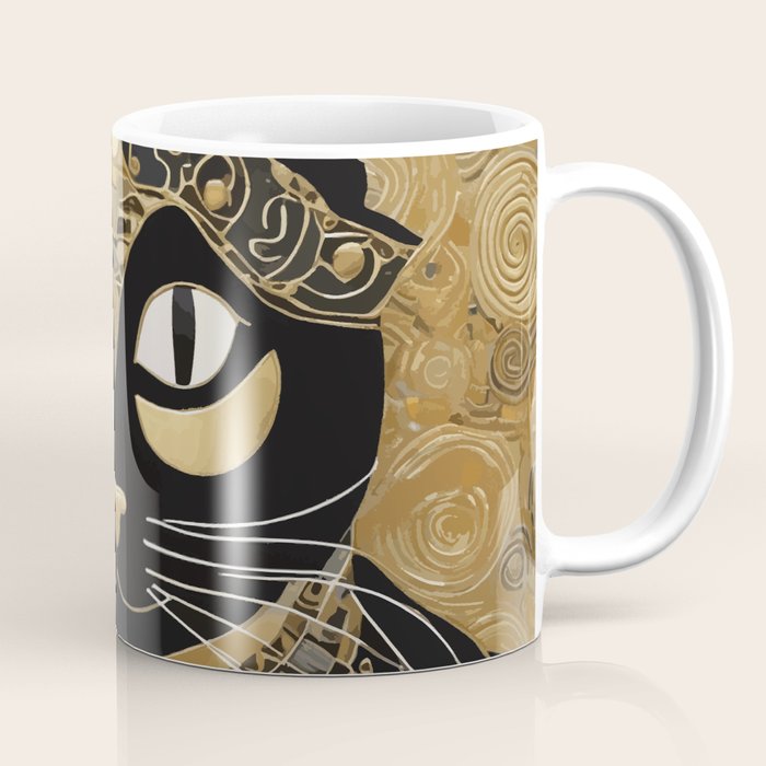 Klimt Cat in Egyptian Costume Coffee Mug Gallery Image 1