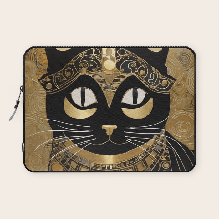 Klimt Cat in Egyptian Costume Laptop Sleeve Gallery Image 1