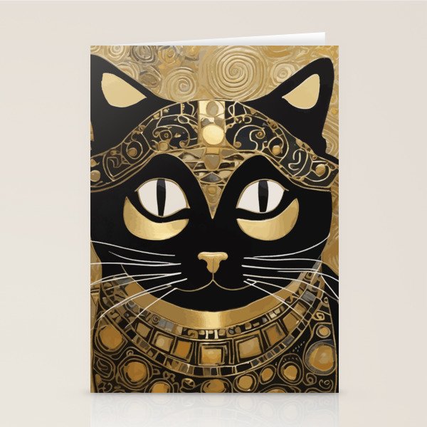 Klimt Cat in Egyptian Costume Stationery Card Gallery Image 2