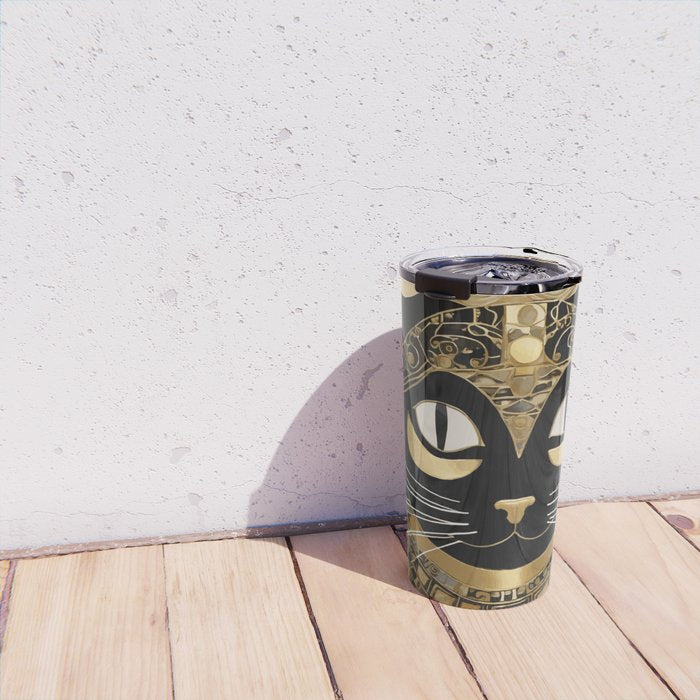 Klimt Cat in Egyptian Costume Travel Mug Gallery Image 4
