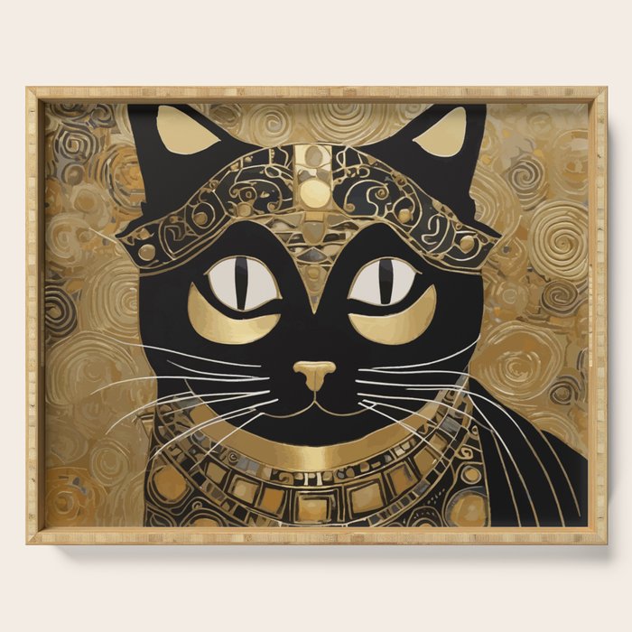 Klimt Cat in Egyptian Costume Serving Tray Gallery Image 1