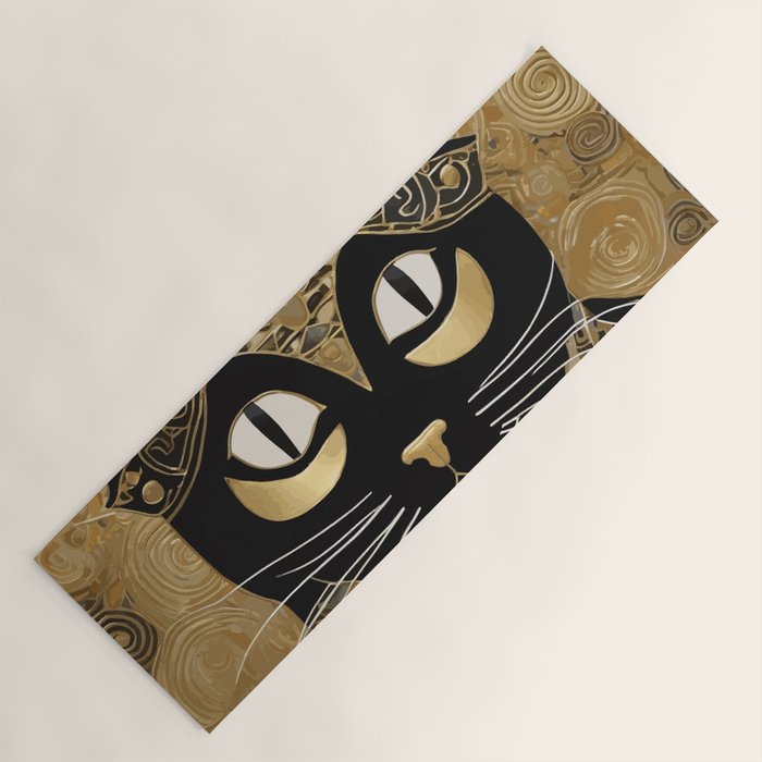 Klimt Cat in Egyptian Costume Yoga Mat Gallery Image 1