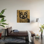 Klimt Cat in Egyptian Costume Wood Wall Art Gallery Image 2