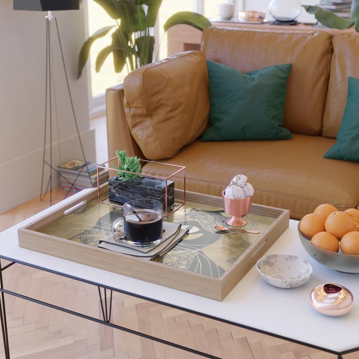 Klimt Cat in Egyptian Costume Serving Tray Gallery Image 2