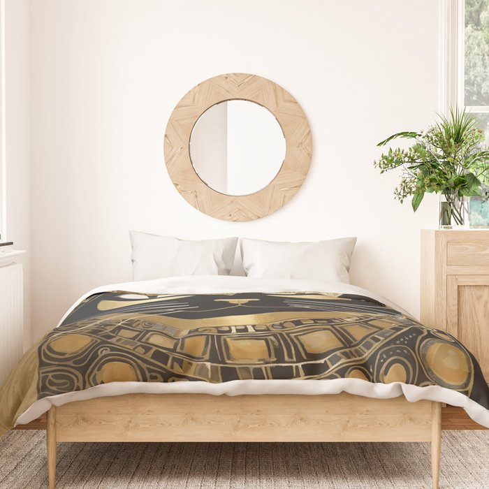 Klimt Cat in Egyptian Costume Duvet Cover Gallery Image 3
