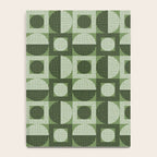 Retro Texture Geometric Squares And Circles Pattern No 5 Sage Green Black White Notebook Gallery Image 4