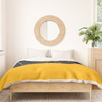 Sunkissed Gold | Warp Grid: Midnight Black Edition Duvet Cover Gallery Image 3