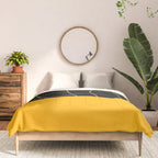Sunkissed Gold | Warp Grid: Midnight Black Edition Comforter Gallery Image 3