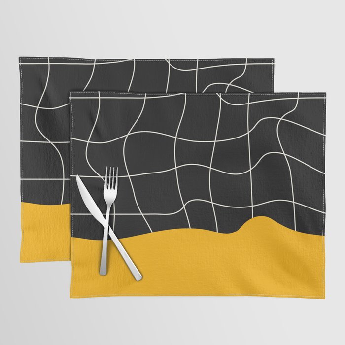 Sunkissed Gold | Warp Grid: Midnight Black Edition Placemat Gallery Image 1
