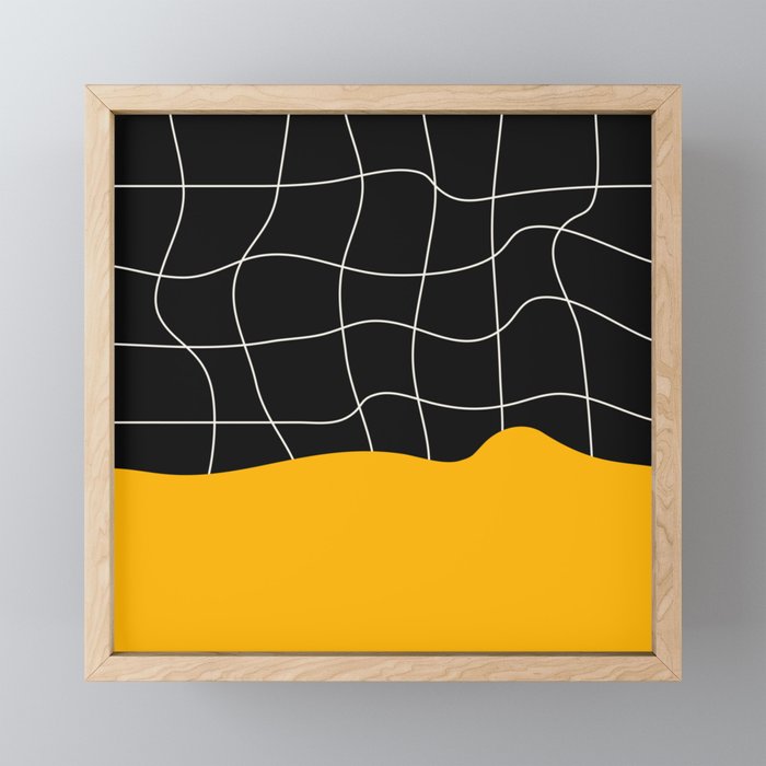 Sunkissed Gold | Warp Grid: Midnight Black Edition Mini Art Print Gallery Image 1