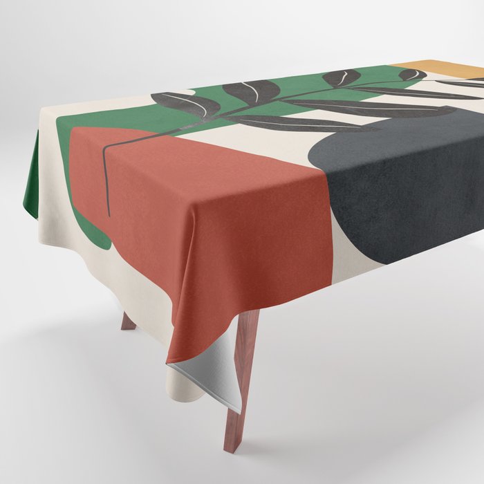 Modern Abstract Minimal Shapes Branches Art 5 Tablecloth Gallery Image 1