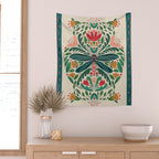 Dragonfly Folk Design Wall Tapestry Gallery Image 2