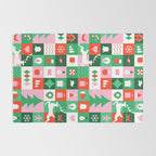 Modern christmas geometric mosaic art pattern Rug Gallery Image 2