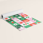 Modern christmas geometric mosaic art pattern Yoga Mat Gallery Image 2