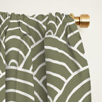 Japanese Waves Pattern Olive II Window Curtain Gallery Image 2