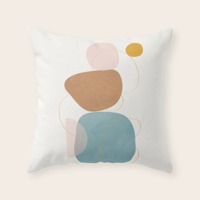 Soft Abstract Shapes 11 Throw Pillow Gallery Image 6