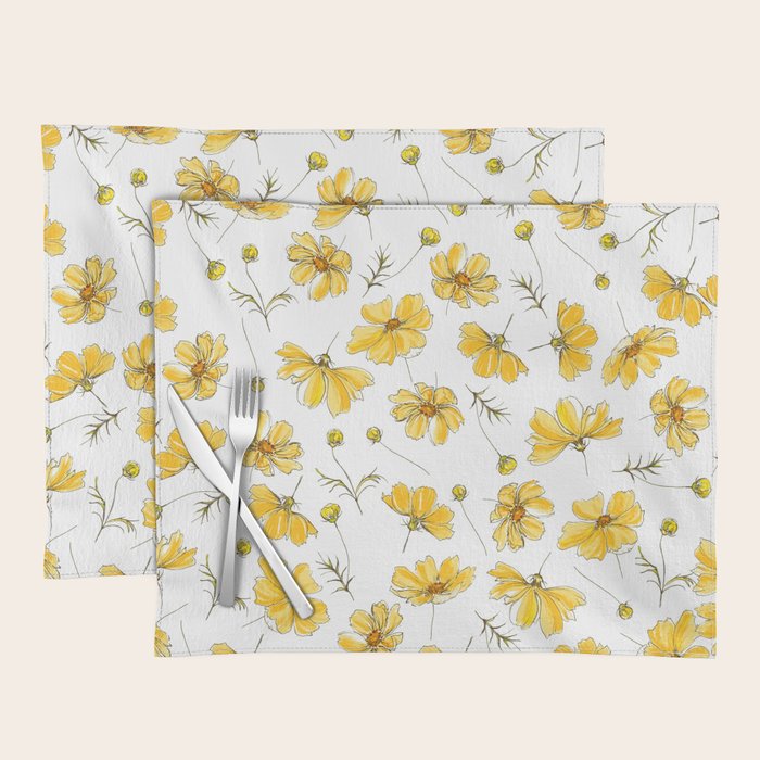 Yellow Cosmos Flowers Placemat Gallery Image 1