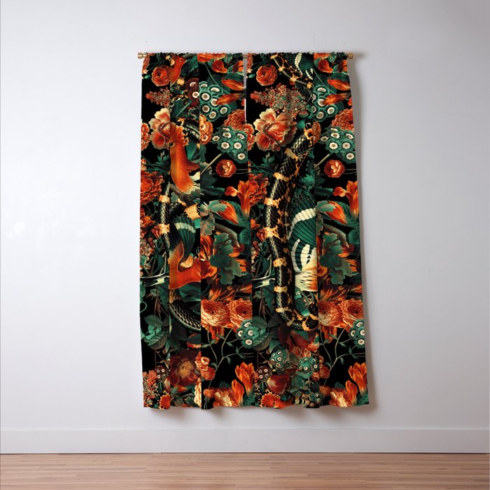 Birds and Snake Floral Pattern Window Curtain Gallery Image 3