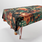 Birds and Snake Floral Pattern Tablecloth Gallery Image 1