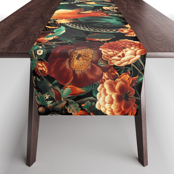 Birds and Snake Floral Pattern Table Runner Gallery Image 1