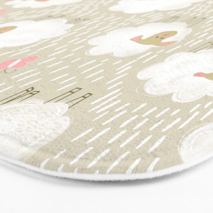 Cute Fluffy Sheep Pattern Bath Mat Gallery Image 3