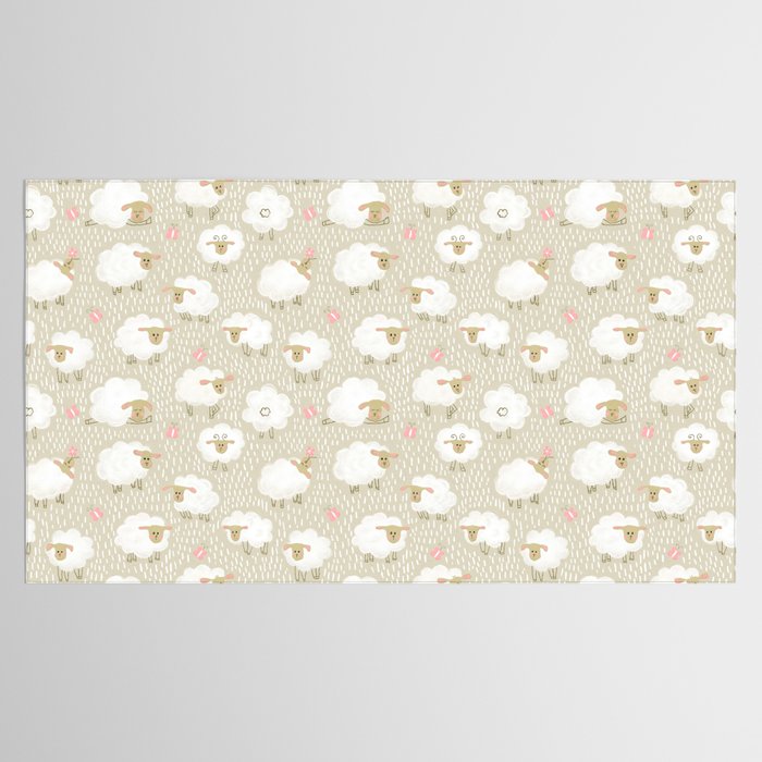 Cute Fluffy Sheep Pattern Tablecloth Gallery Image 2