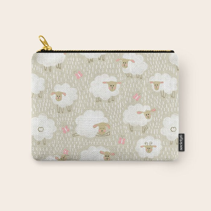 Cute Fluffy Sheep Pattern Carry All Pouch Gallery Image 1