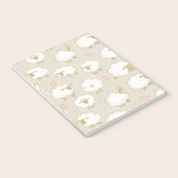 Cute Fluffy Sheep Pattern Notebook Gallery Image 3