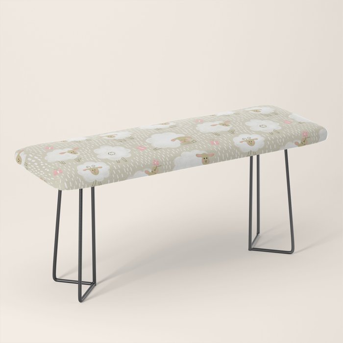 Cute Fluffy Sheep Pattern Bench Gallery Image 1