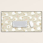 Cute Fluffy Sheep Pattern Desk Mat Gallery Image 1