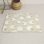 Cute Fluffy Sheep Pattern Rug Gallery Image 1