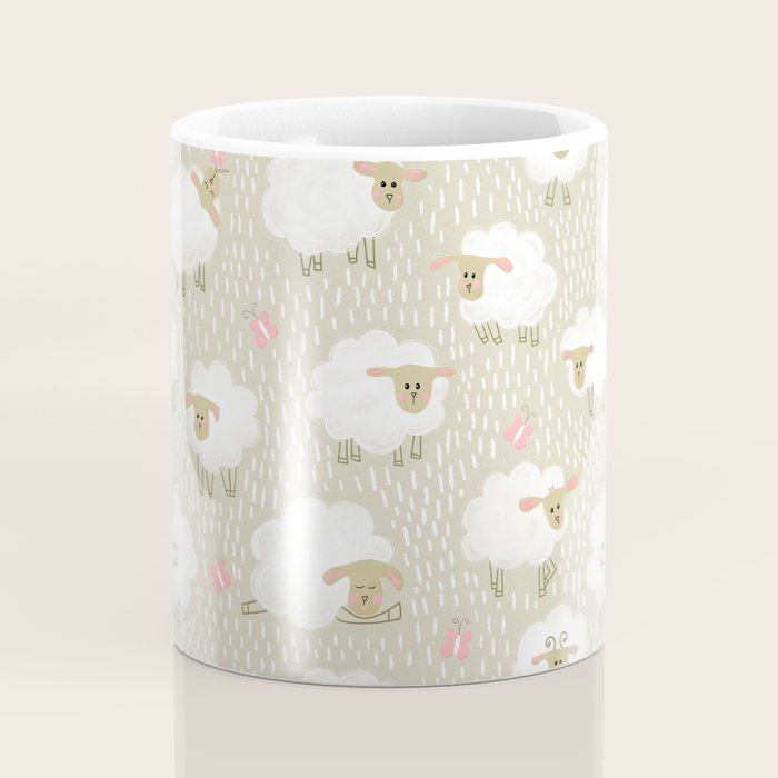 Cute Fluffy Sheep Pattern Coffee Mug Gallery Image 4