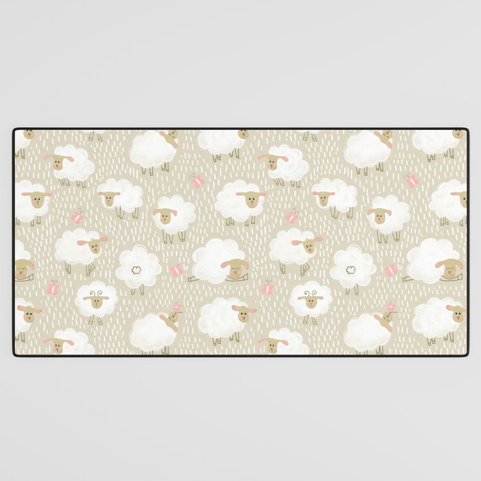 Cute Fluffy Sheep Pattern Desk Mat Gallery Image 3