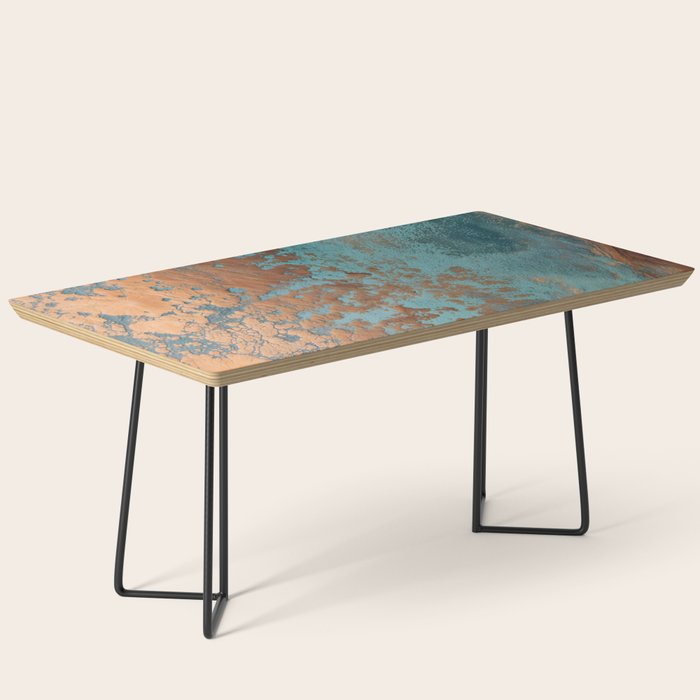Tarnished in Teal and Copper Rust Coffee Table Gallery Image 1