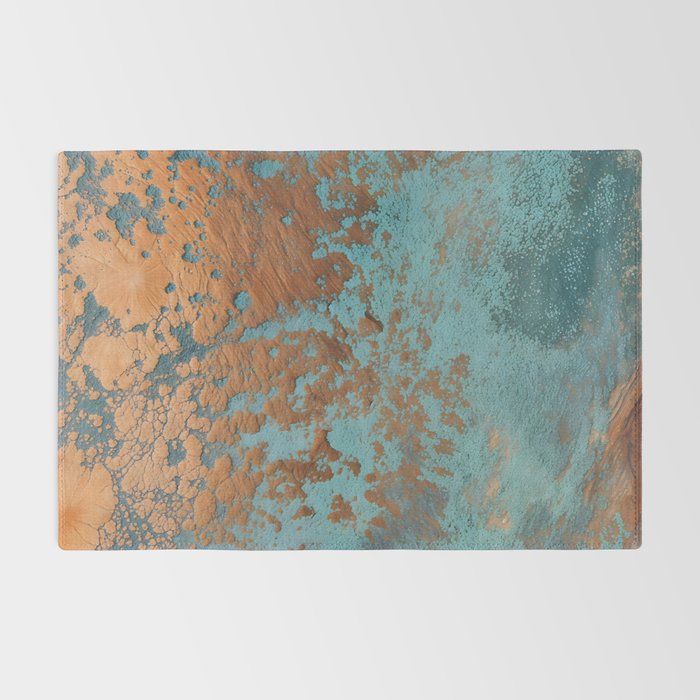 Tarnished in Teal and Copper Rust Rug Gallery Image 2