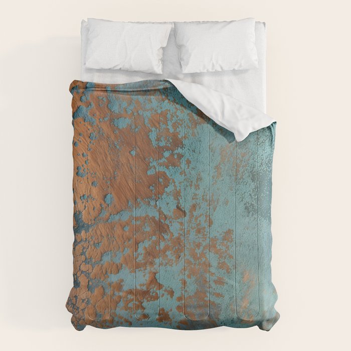 Tarnished in Teal and Copper Rust Comforter Gallery Image 6