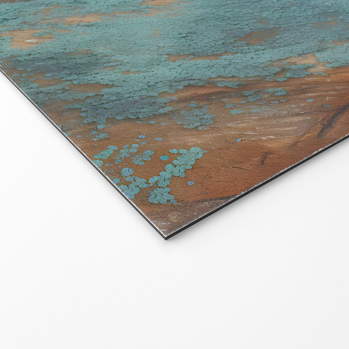 Tarnished in Teal and Copper Rust Welcome Mat Gallery Image 2