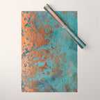 Tarnished in Teal and Copper Rust Wrapping Paper Gallery Image 1