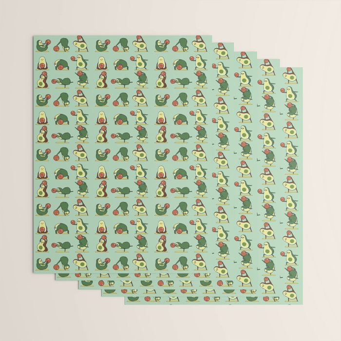 Avocado Yoga With The Seed Wrapping Paper Gallery Image 3