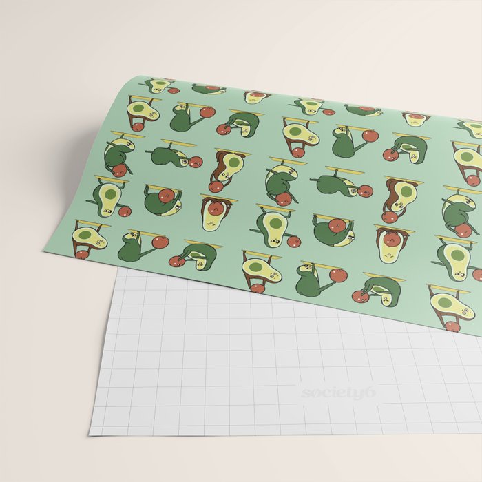 Avocado Yoga With The Seed Wrapping Paper Gallery Image 2