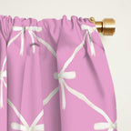 Bows & Ribbons Pattern LIII Y2K Fuchsia Pink Window Curtain Gallery Image 2